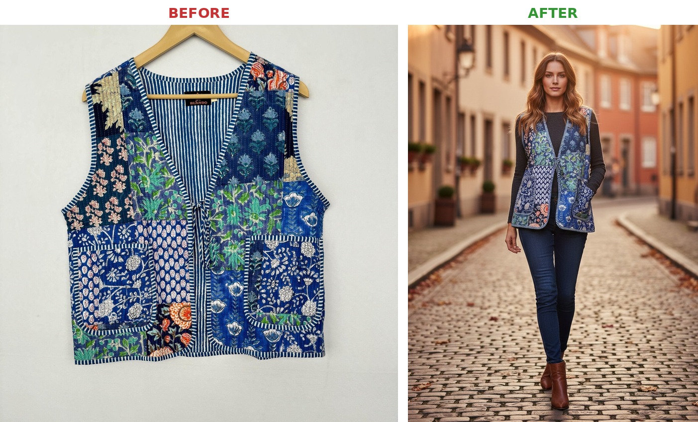 Before and after comparison