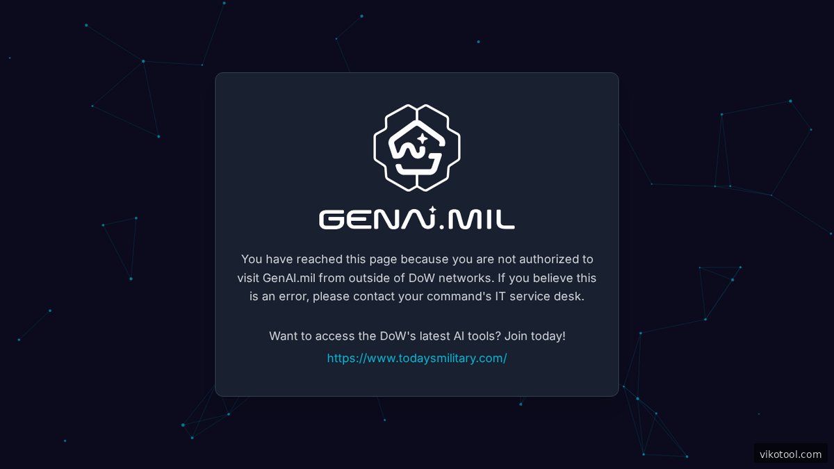 GenAI.mil Startseite – KI-Plattform des US-Verteidigungsministeriums