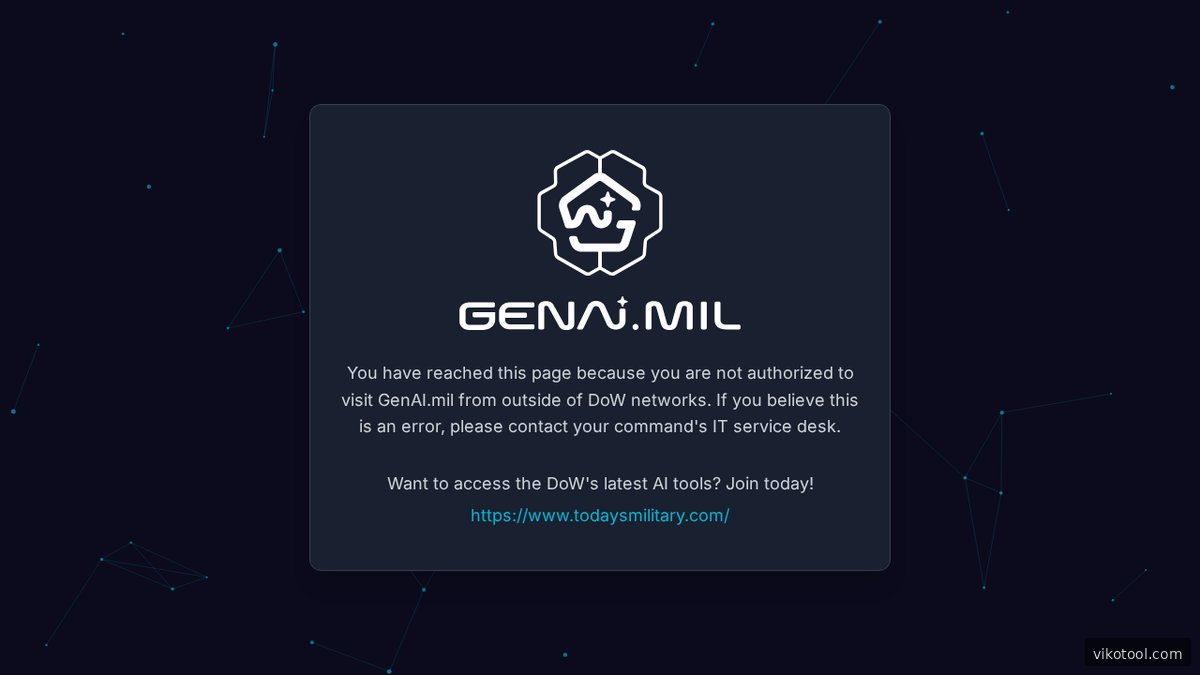 GenAI.mil Preisseite – keine öffentlichen Preisangaben für die Regierungsplattform