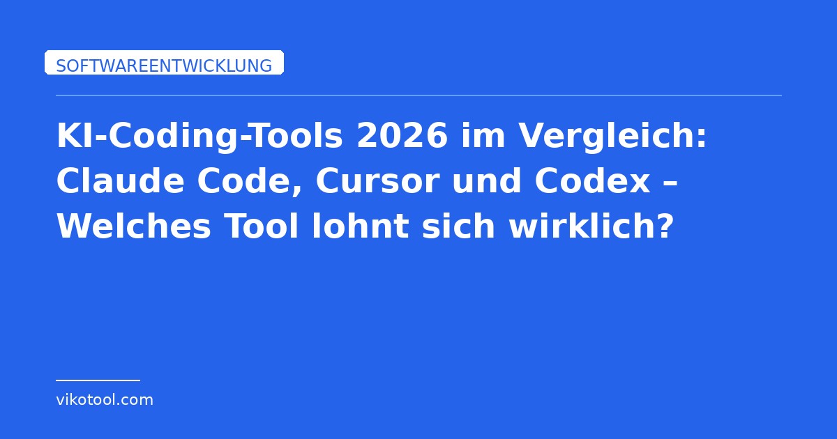 Ki Coding KI-Coding-Tools 2026 im Vergleich: Claude Code, Cursor und Codex ...