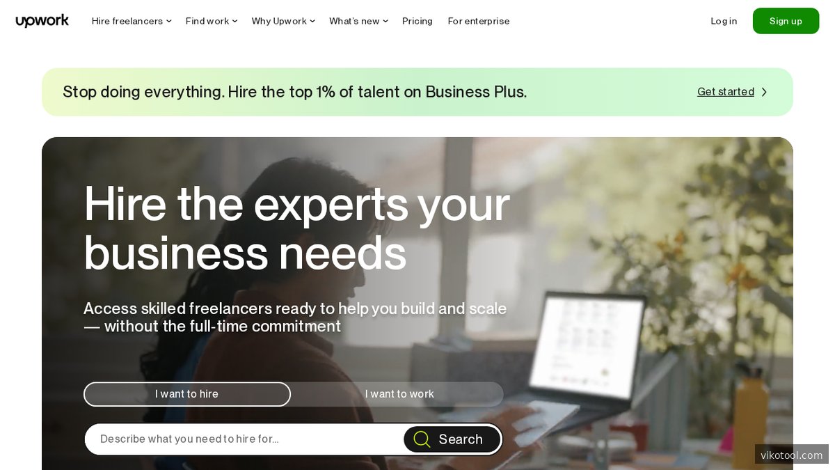 Upwork Startseite – Freelancer-Marktplatz für die Vermittlung von Fachexperten