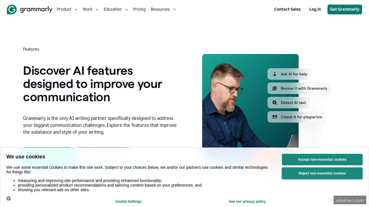 Screenshot of www.grammarly.com features page
