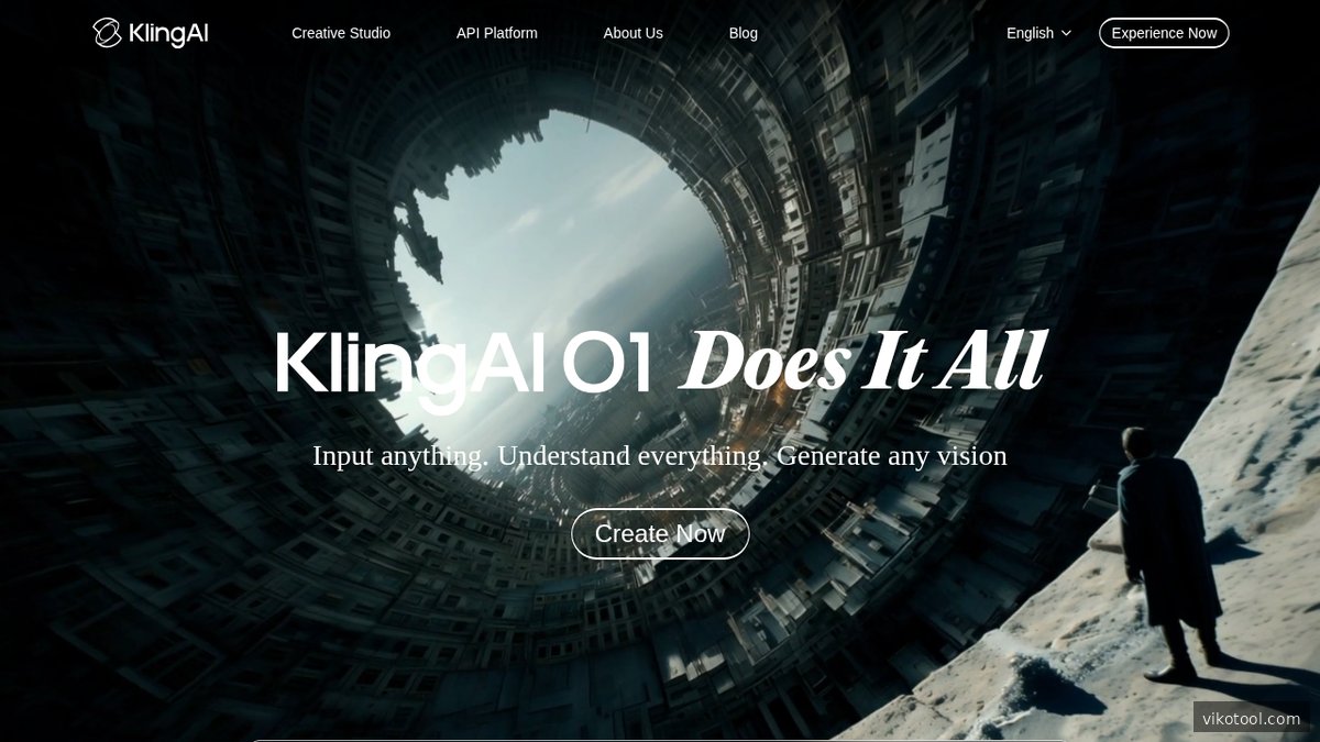 Screenshot of klingai.com homepage page