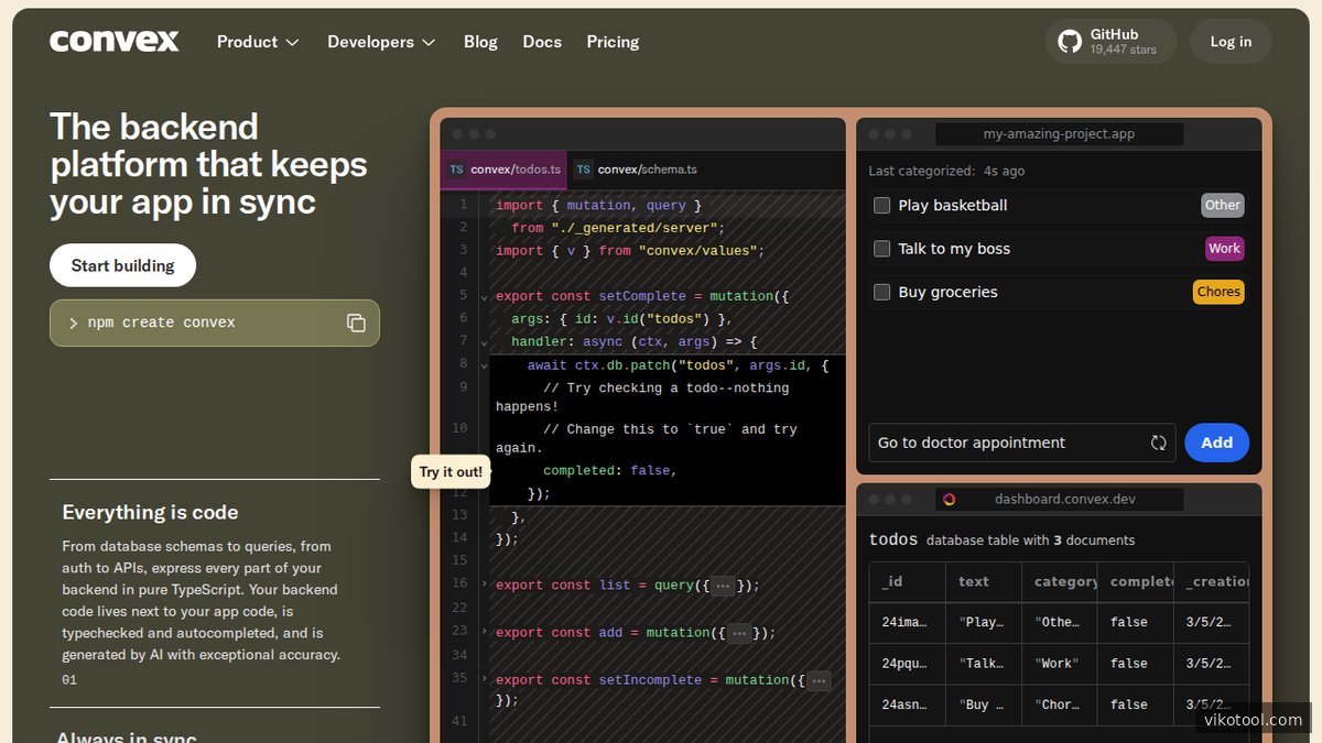 Convex – Backend-as-a-Service Plattform für Echtzeit-Datensynchronisation in KI-Workflows