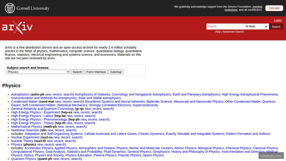 arXiv.org Homepage – Preprint-Server für wissenschaftliche Arbeiten