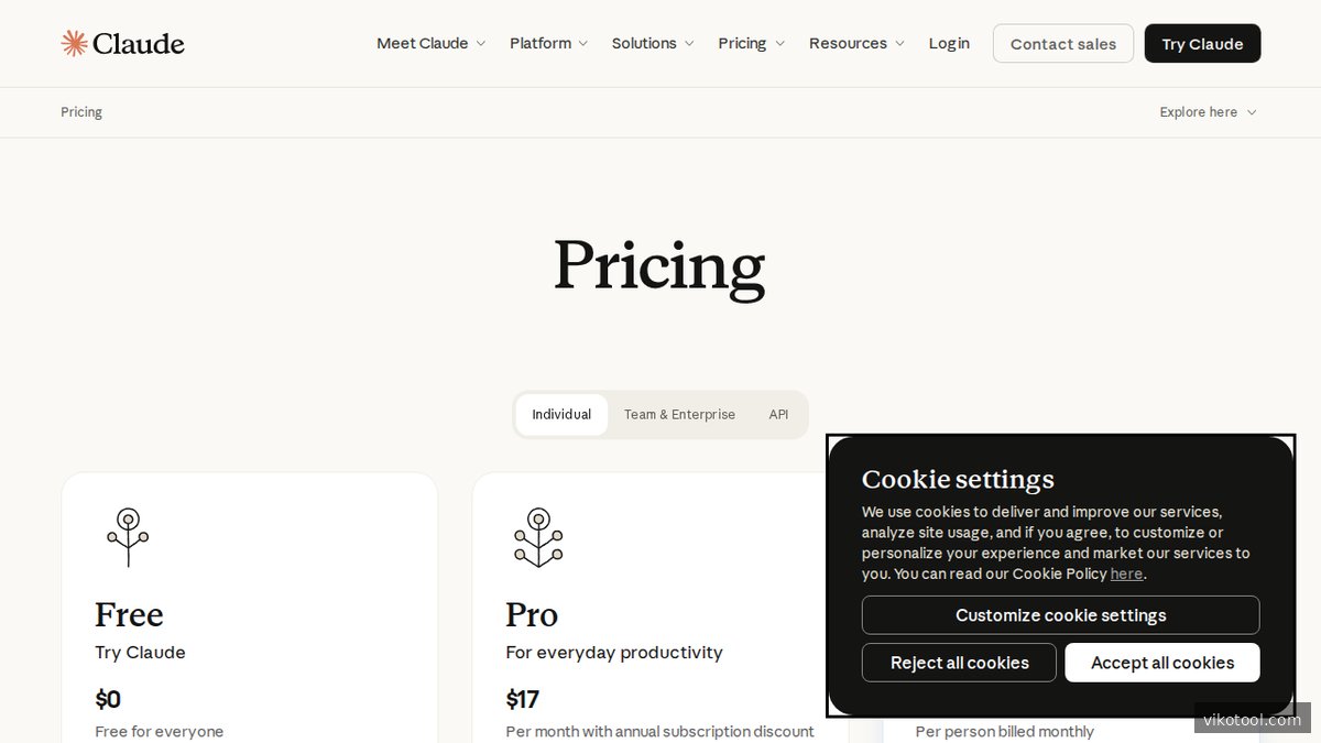 Preisübersicht auf der Anthropic-Website für die Claude-API