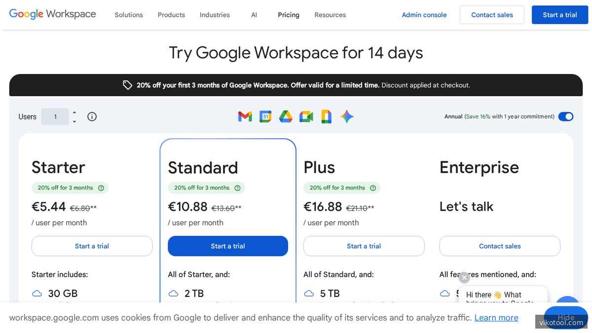 Google Workspace Preisübersicht – ab $6 pro Nutzer/Monat mit Claude-Integration
