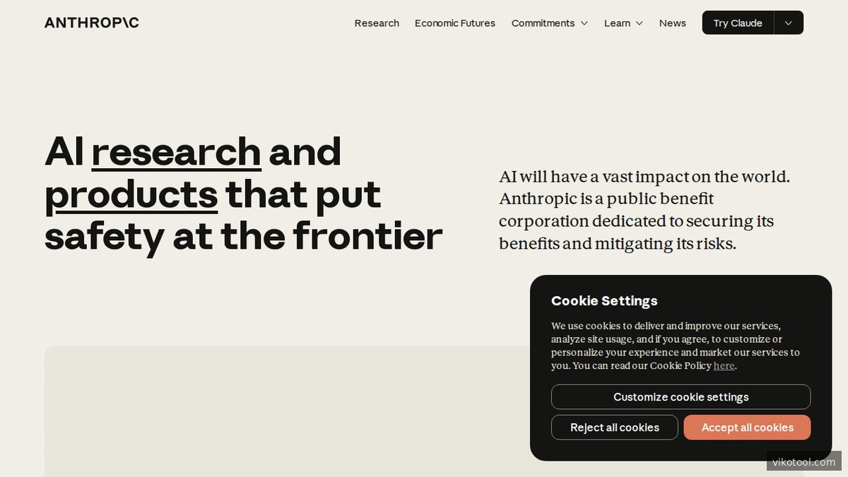 Anthropic-Website mit Übersicht der Claude-Modelle und Produktangebote