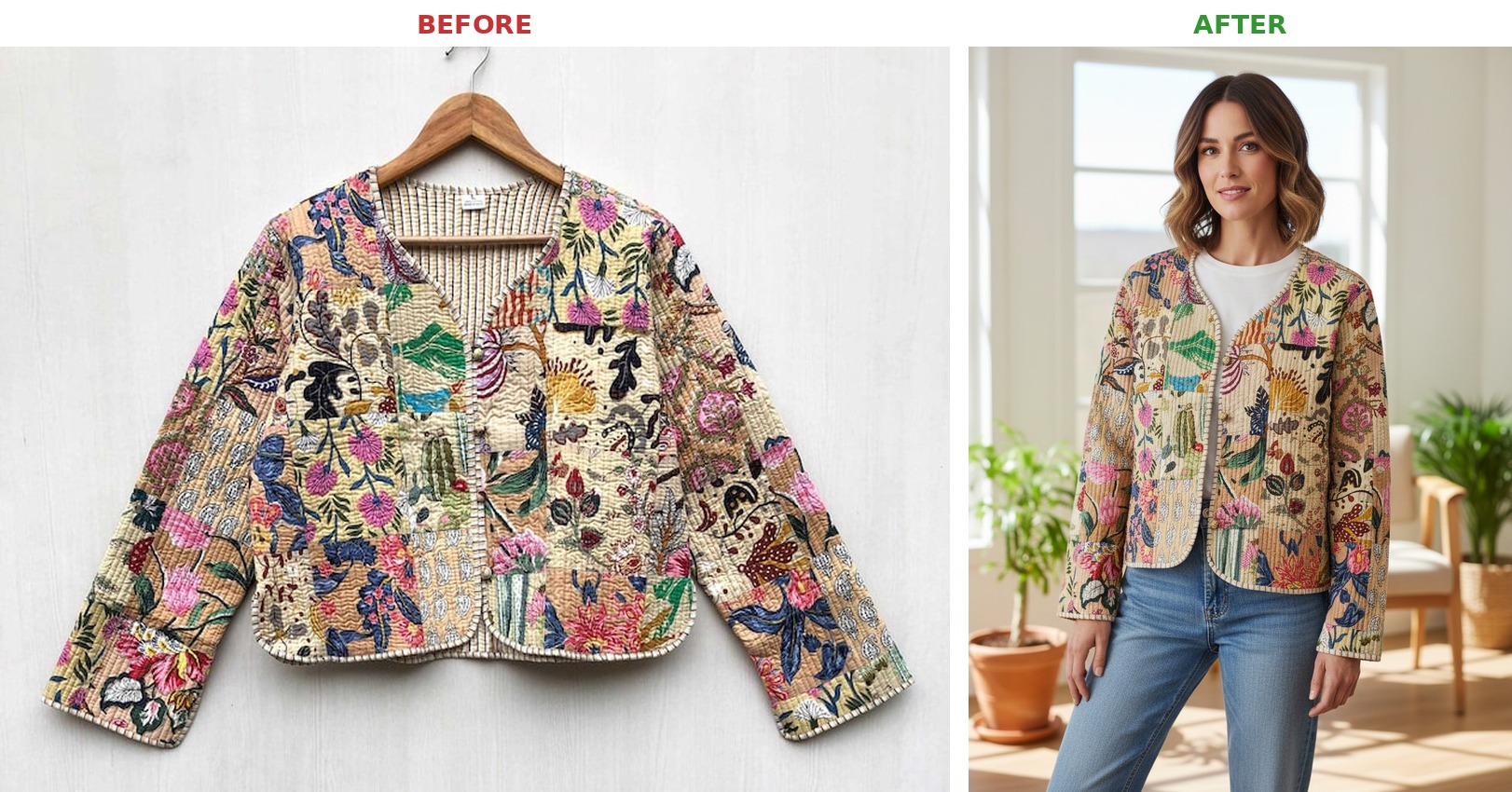 Before and after comparison